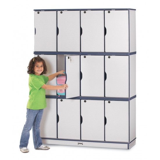 Rainbow Accents Stacking Lockable Lockers - Double Stack - Green