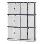 Rainbow Accents Stacking Lockable Lockers - Double Stack - Green