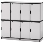 Rainbow Accents Stacking Lockable Lockers - Double Stack - Black