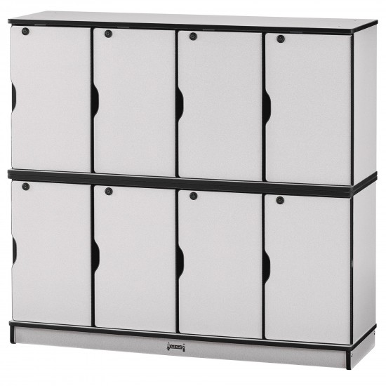 Rainbow Accents Stacking Lockable Lockers - Double Stack - Black