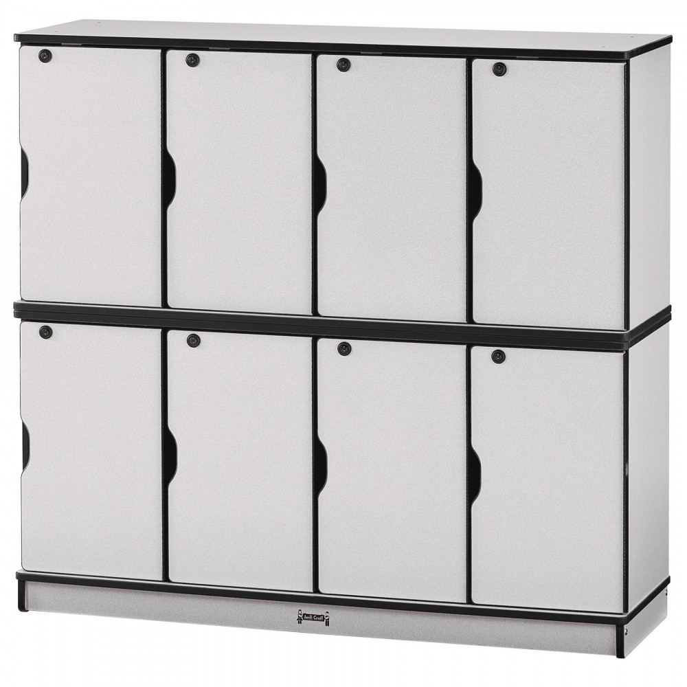 Rainbow Accents Stacking Lockable Lockers - Double Stack - Black