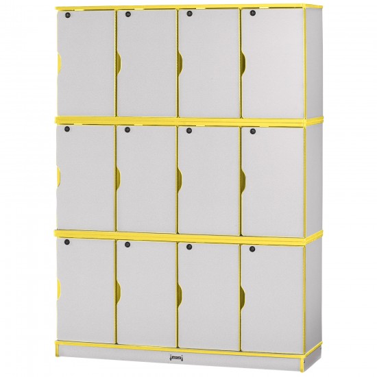 Rainbow Accents Stacking Lockable Lockers - Triple Stack - Yellow