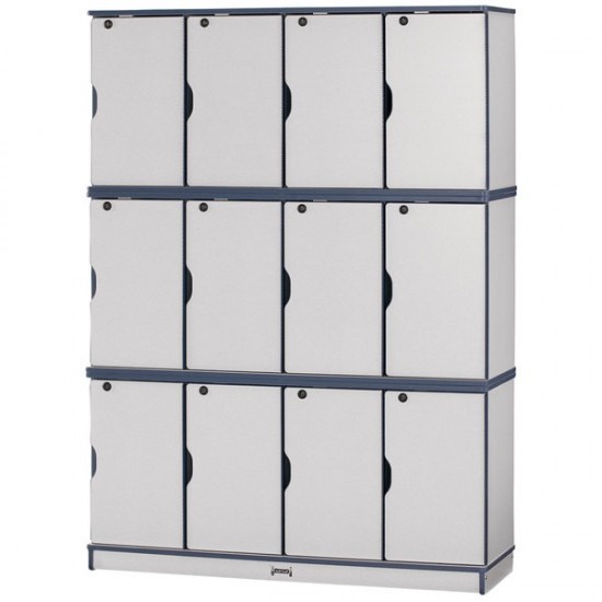 Rainbow Accents Stacking Lockable Lockers - Triple Stack - Navy