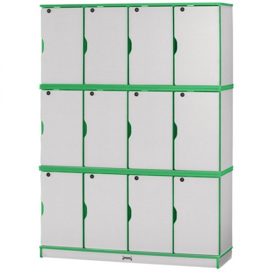 Rainbow Accents Stacking Lockable Lockers - Triple Stack - Green