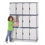 Rainbow Accents Stacking Lockable Lockers - Triple Stack - Green