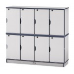 Rainbow Accents Stacking Lockable Lockers - Triple Stack - Green