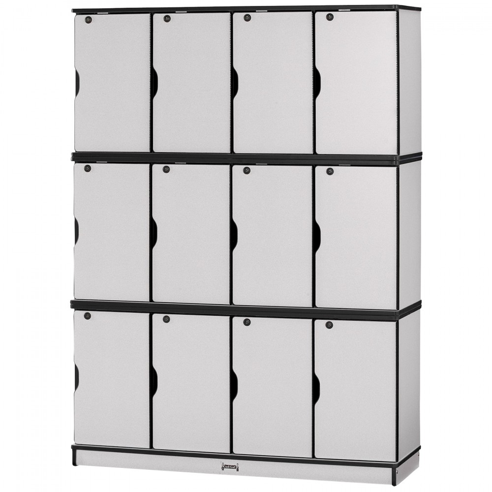 Rainbow Accents Stacking Lockable Lockers - Triple Stack - Black Rainbow Accents Stacking Lockable Lockers - Triple Stack - Black