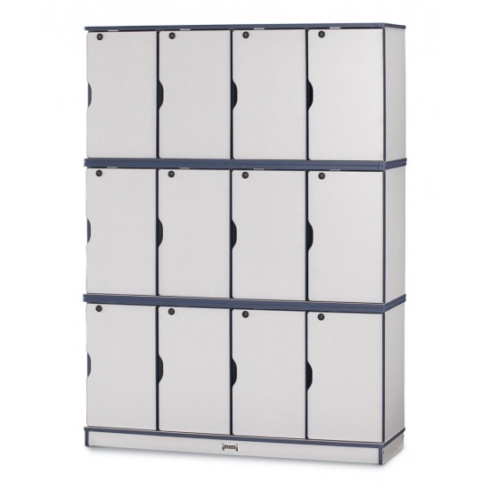 Rainbow Accents Stacking Lockable Lockers - Triple Stack - Black