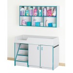 Rainbow Accents Diaper Changer Combo - Left - Blue