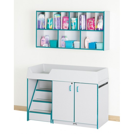 Rainbow Accents Diaper Changer Combo - Left - Blue