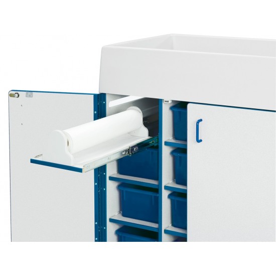 Rainbow Accents Diaper Changer Combo - Left - Blue