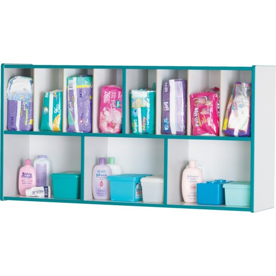 Rainbow Accents Diaper Changer Combo - Left - Teal