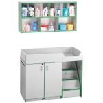 Rainbow Accents Diaper Changer Combo - Right - Green