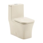 Concorde One Piece Square Toilet Dual Flush 1.1/1.6 gpf in Bisque