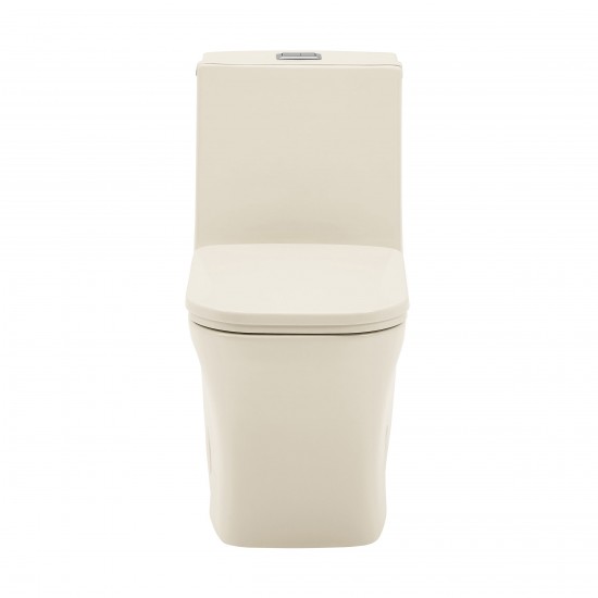 Concorde One Piece Square Toilet Dual Flush 1.1/1.6 gpf in Bisque