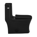 Concorde One-Piece Square Left Side Flush Handle Toilet 1.28 gpf in Matte Black