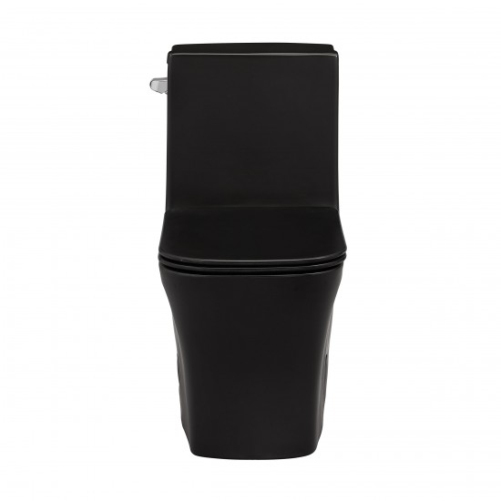 Concorde One-Piece Square Left Side Flush Handle Toilet 1.28 gpf in Matte Black