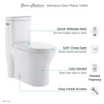 Monaco One-Piece Elongated Left Side Flush Handle Toilet 1.28 gpf