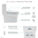 Burdon One-Piece Elongated Toilet Vortex Dual-Flush 1.1/1.6 gpf