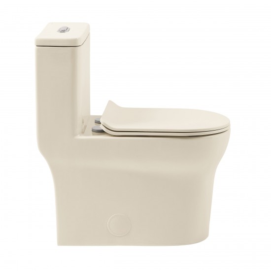 Burdon One Piece Square Toilet Dual Flush 1.1/1.6 gpf in Bisque