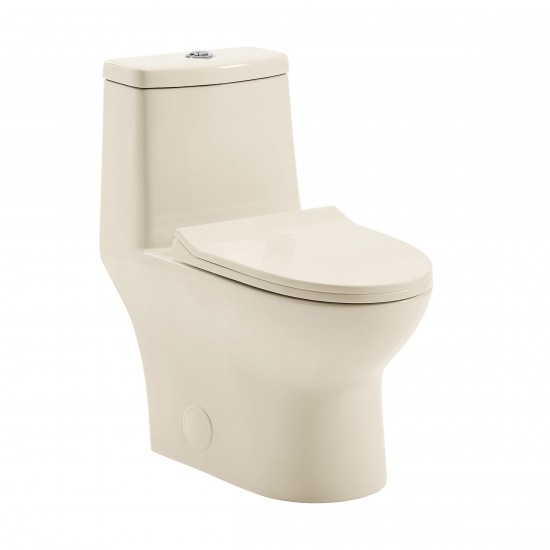 Ivy One Piece Toilet Dual Vortex Flush 1.1/1.6 gpf in Bisque