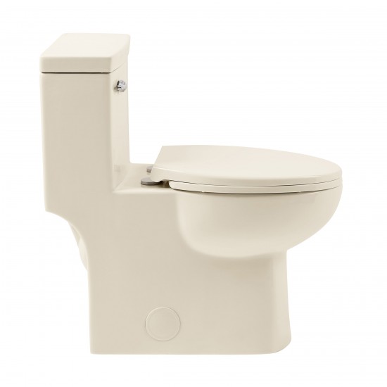 Classe One Piece Toilet with Front Flush Handle 1.28 gpf in Bisque