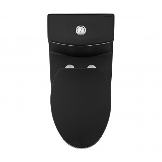 Virage One-Piece Elongated Toilet Vortex Dual-Flush 1.1/1.6 gpf, Matte Black