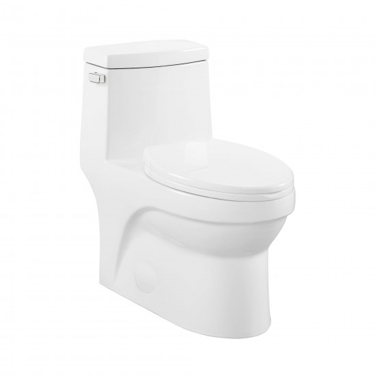 Virage One-Piece Elongated Left Side Flush Handle Toilet 1.28 gpf