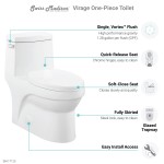 Virage One-Piece Elongated Left Side Flush Handle Toilet 1.28 gpf