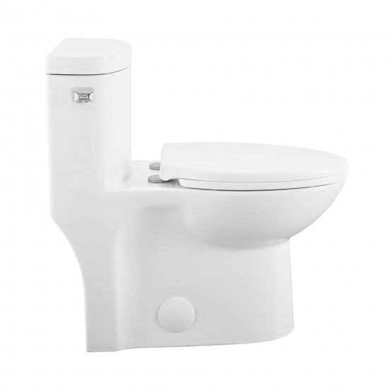 Sublime One-Piece Elongated Left Side Flush Handle Toilet 1.28 gpf