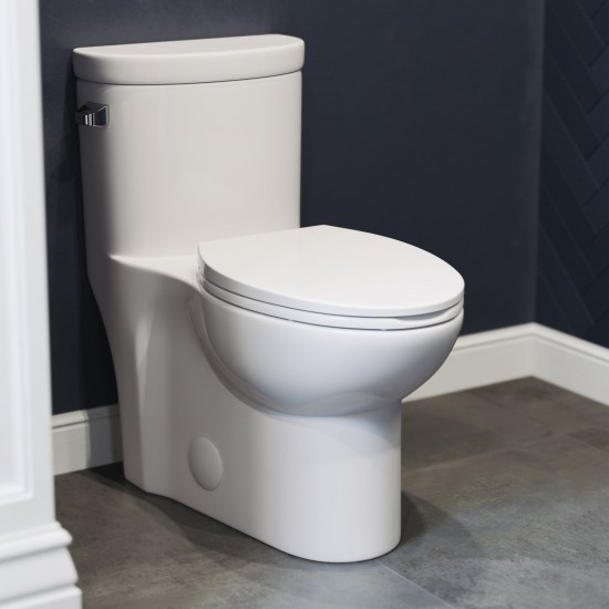 Sublime One-Piece Elongated Left Side Flush Handle Toilet 1.28 gpf