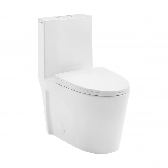 St. Tropez One-Piece Elongated Toilet Vortex Dual-Flush 1.1/1.6 gpf