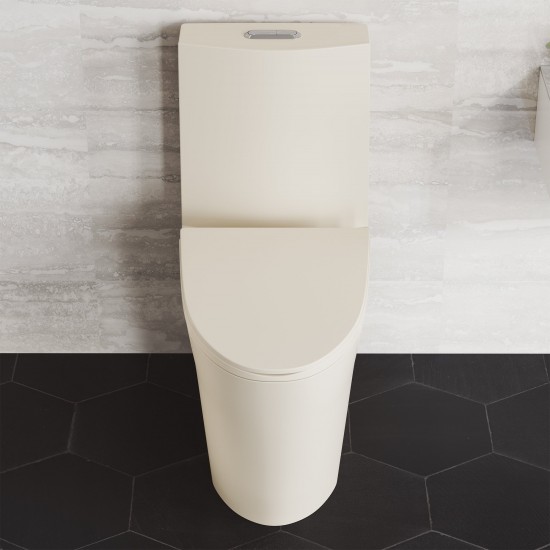 St. Tropez One Piece Elongated Toilet Dual Vortex Flush 1.1/1.6 gpf in Bisque