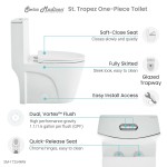 St. Tropez One-Piece Elongated Toilet Vortex Dual-Flush, Matte White 1.1/1.6 gpf