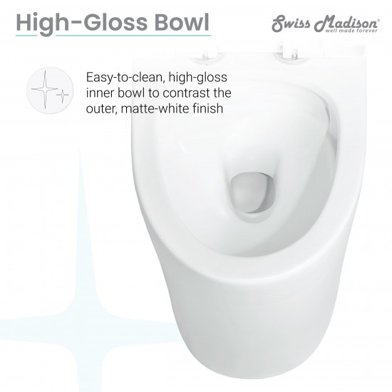 St. Tropez One-Piece Elongated Toilet Vortex Dual-Flush, Matte White 1.1/1.6 gpf