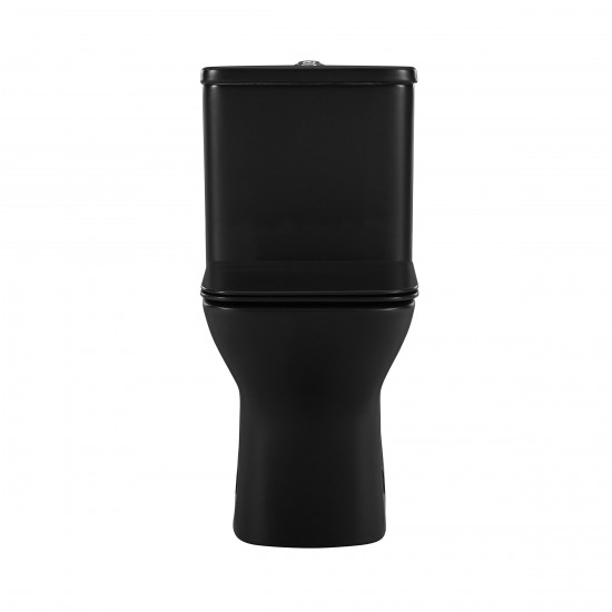 Carre One-Piece Square Toilet Dual-Flush in Matte Black 1.1/1.6 gpf