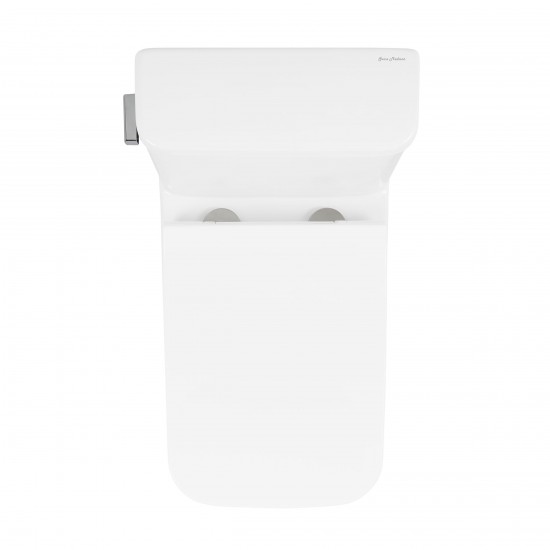 Carré One-Piece Square Toilet Left Side Flush Handle Toilet 1.28 gpf
