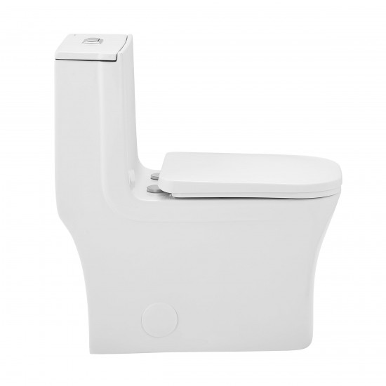 Concorde One Piece Square Toilet Dual Flush 1.1/1.6 gpf with 10" Rough In