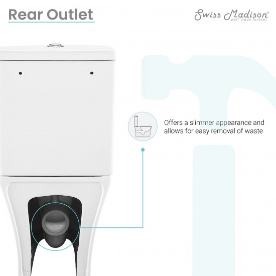 Calice Two-Piece Elongated Rear Outlet Toilet Dual-Flush 1.1/1.6 gpf