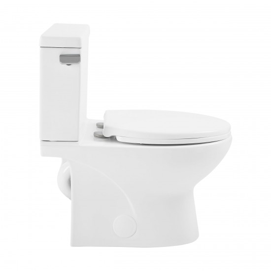 Caché Two-Piece Elongated Toilet Left Side Flush Handle Toilet 1.28 gpf