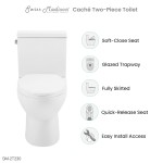 Caché Two-Piece Elongated Toilet Left Side Flush Handle Toilet 1.28 gpf