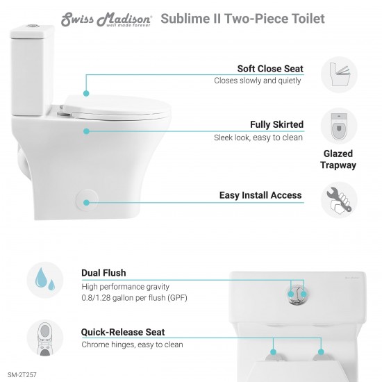 Sublime II Two-Piece Round Toilet Dual-Flush 0.8/1.28 gpf