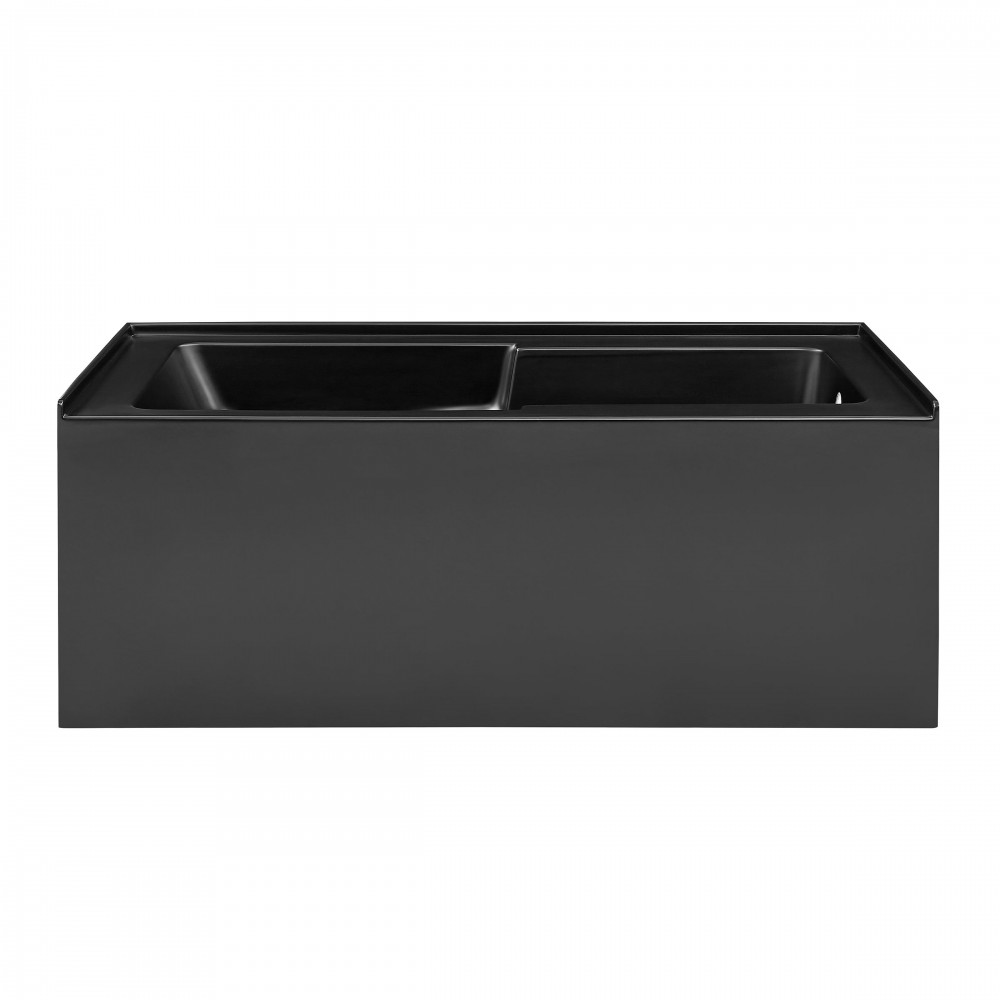 Voltaire 60" X 30" Right-Hand Drain Alcove Bathtub with Apron in Matte Black