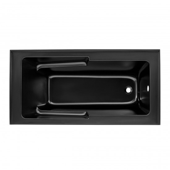 Voltaire 60" X 30" Right-Hand Drain Alcove Bathtub with Apron in Matte Black