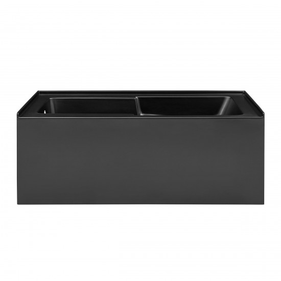 Voltaire 60" X 30" Left-Hand Drain Alcove Bathtub with Apron in Matte Black