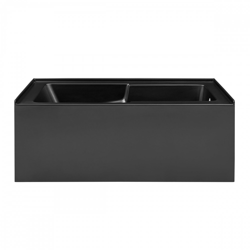 Voltaire 60" X 32" Right-Hand Drain Alcove Bathtub with Apron in Matte Black