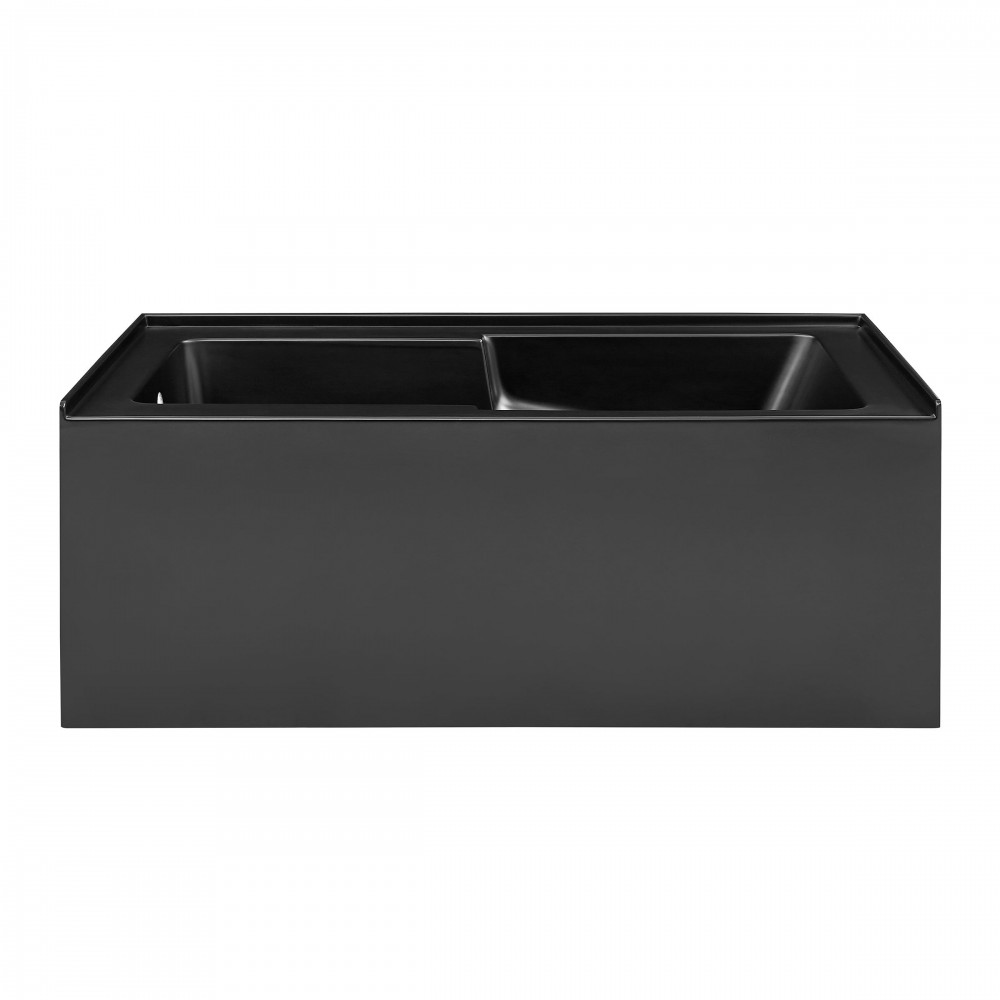 Voltaire 60" X 32" Left-Hand Drain Alcove Bathtub with Apron in Matte Black