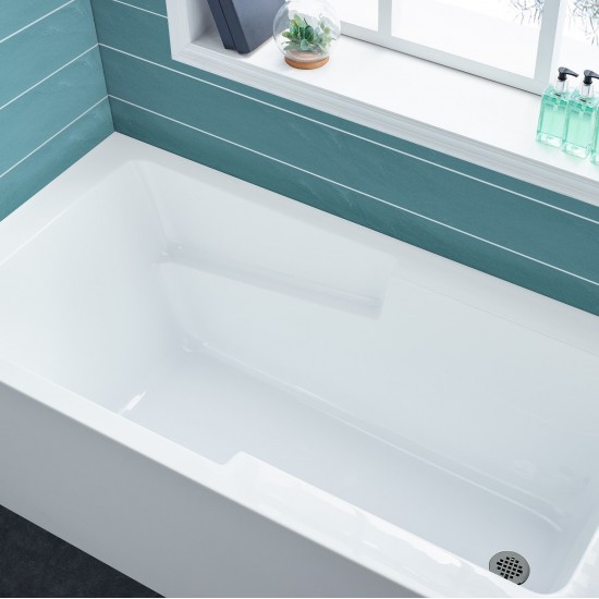 Voltaire 54" X 30" Left-Hand Drain Alcove Bathtub with Apron