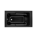 Voltaire 54" X 30" Left-Hand Drain Alcove Bathtub with Apron in Matte Black