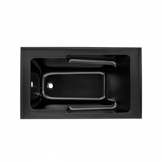 Voltaire 54" X 30" Left-Hand Drain Alcove Bathtub with Apron in Matte Black